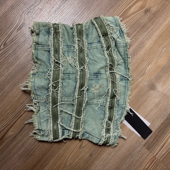 NWT Jaded London Diamante Denim Corset in Blue Wash Small - Picture 2 of 4
